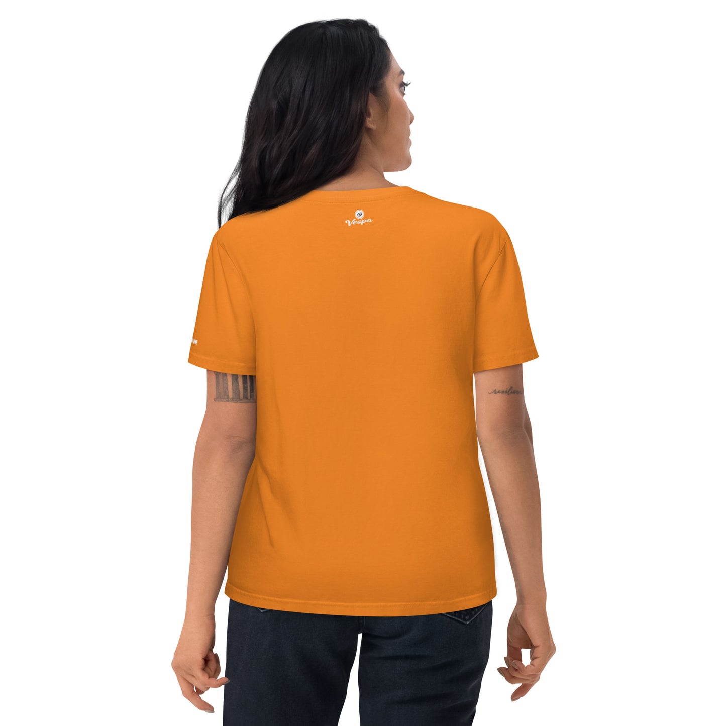 Maglietta in cotone organico unisex T-shirt con stemma Vespa ricamato