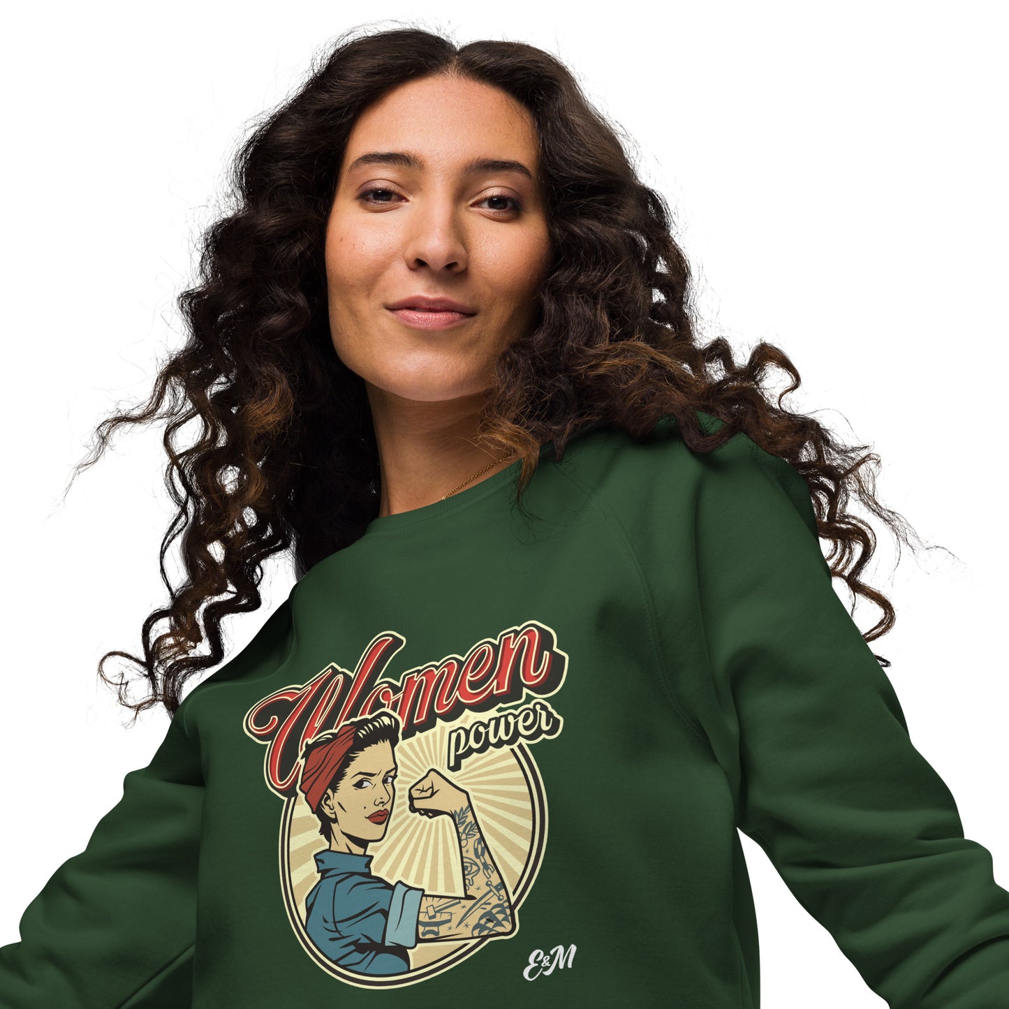 Unisex organic raglan sweatshirt