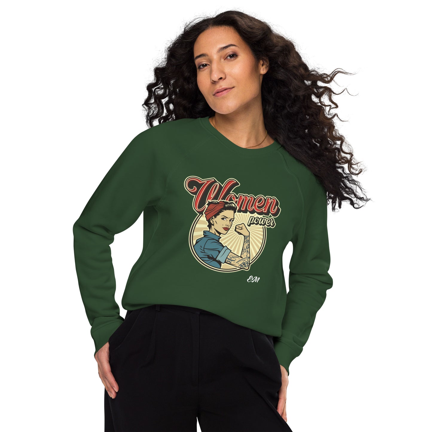 Unisex organic raglan sweatshirt