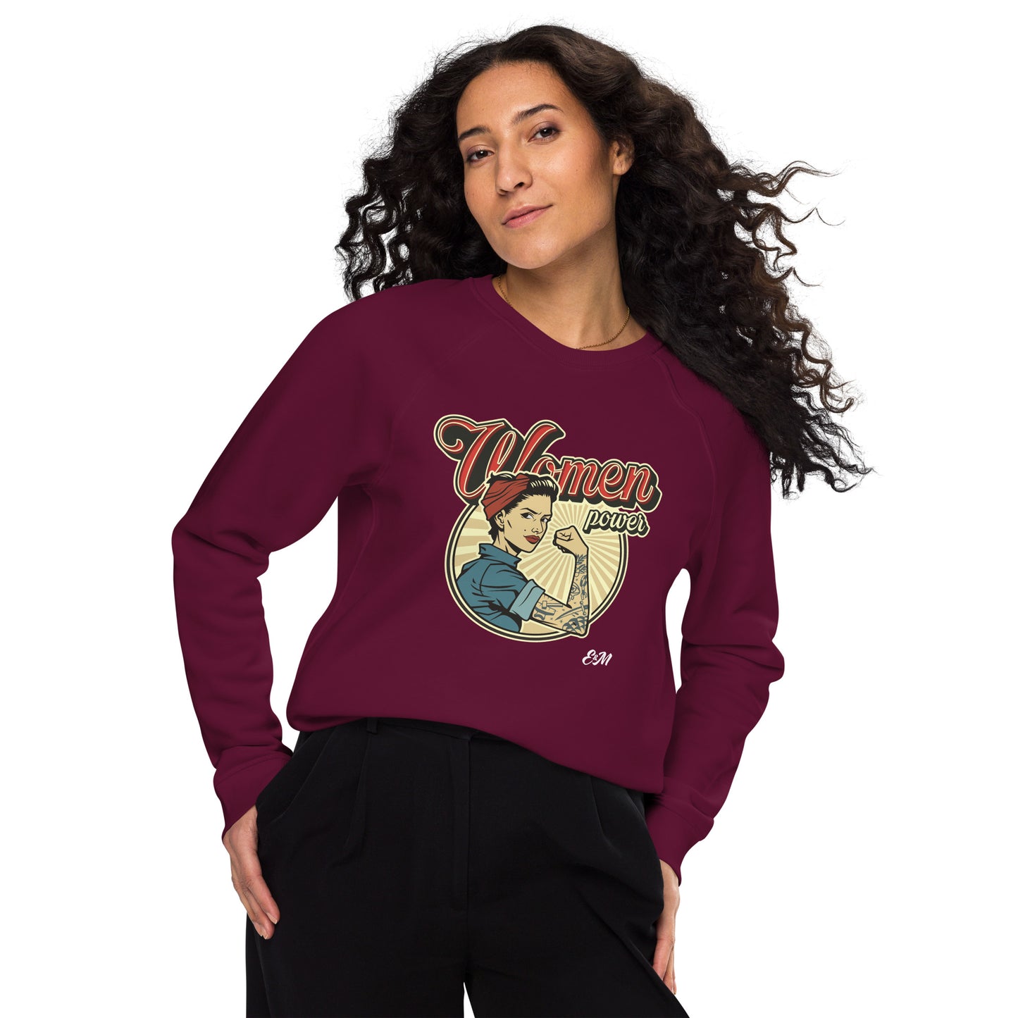 Unisex organic raglan sweatshirt