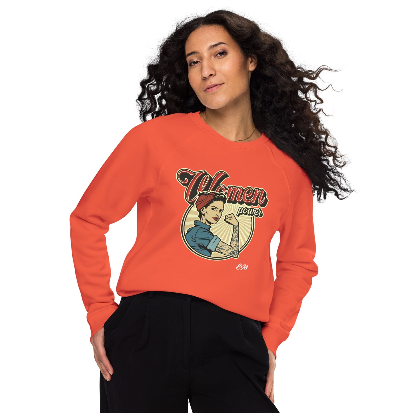 Unisex organic raglan sweatshirt