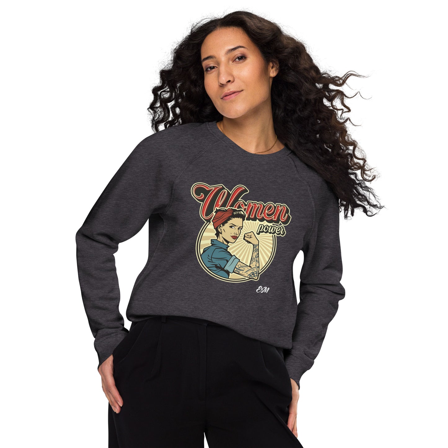 Unisex organic raglan sweatshirt